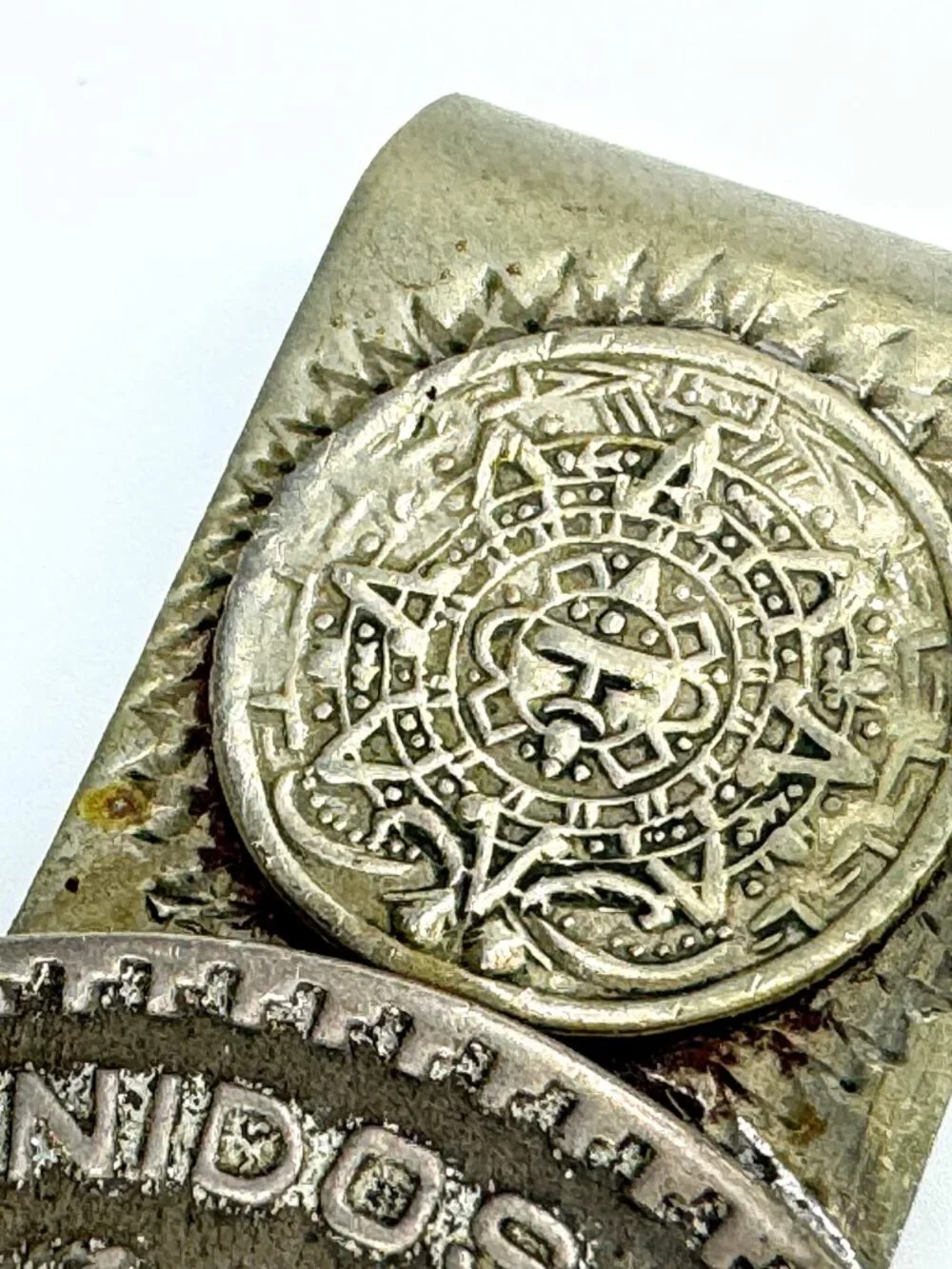 Vintage Taxco Mexico Coin Money Clip with 1959 Un Peso Coin 2 3/4